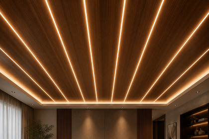 Cove LED lighting in false ceiling living room