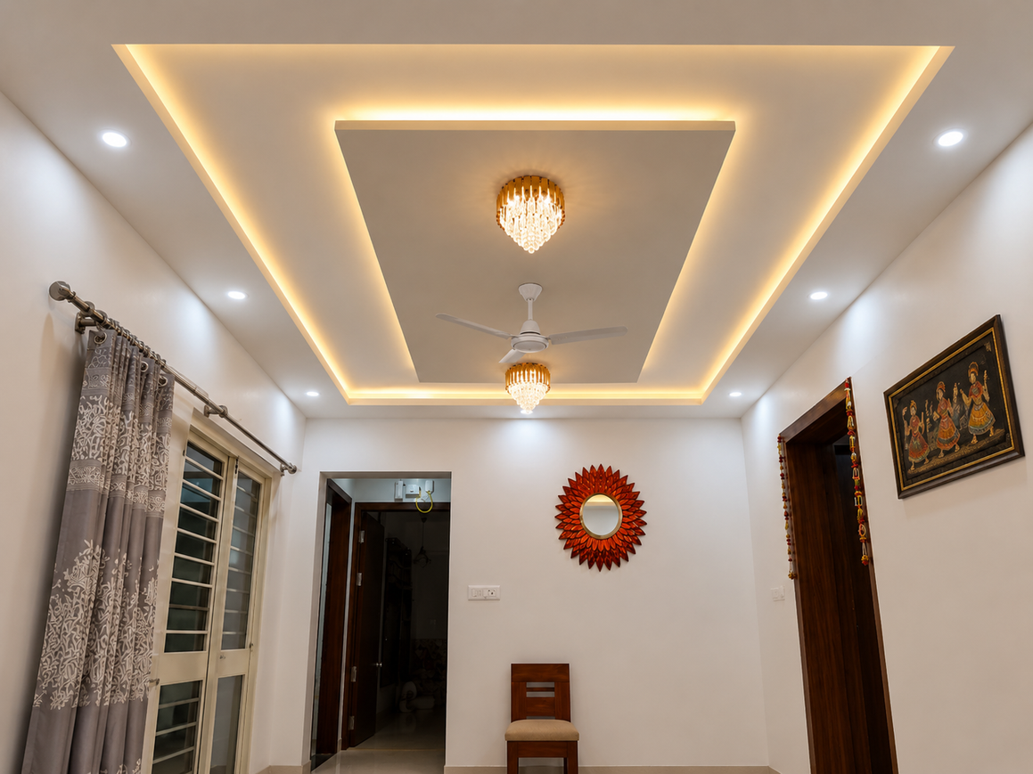 Vivid Interiors false ceiling project in Chennai
